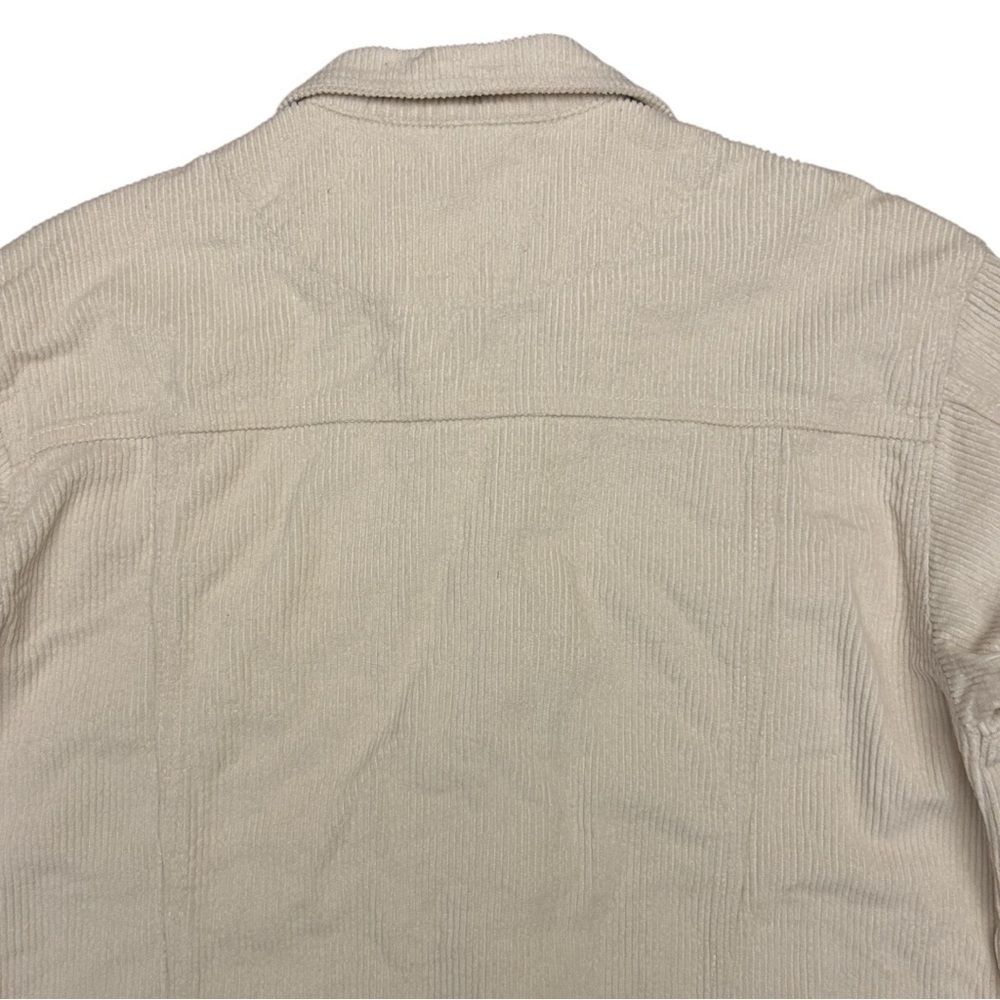 POL Women's Beige Corduroy Utility Jacket Oversized Raw Frayed Hem Jacket Size L - Picture 10 of 13